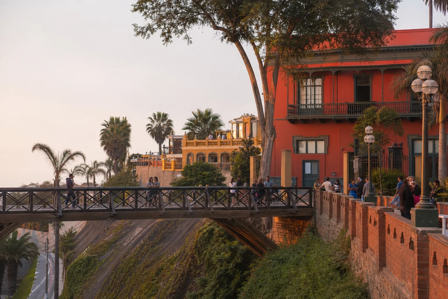 Puente de los Suspiros and historic surroundings in Barranco, Lima