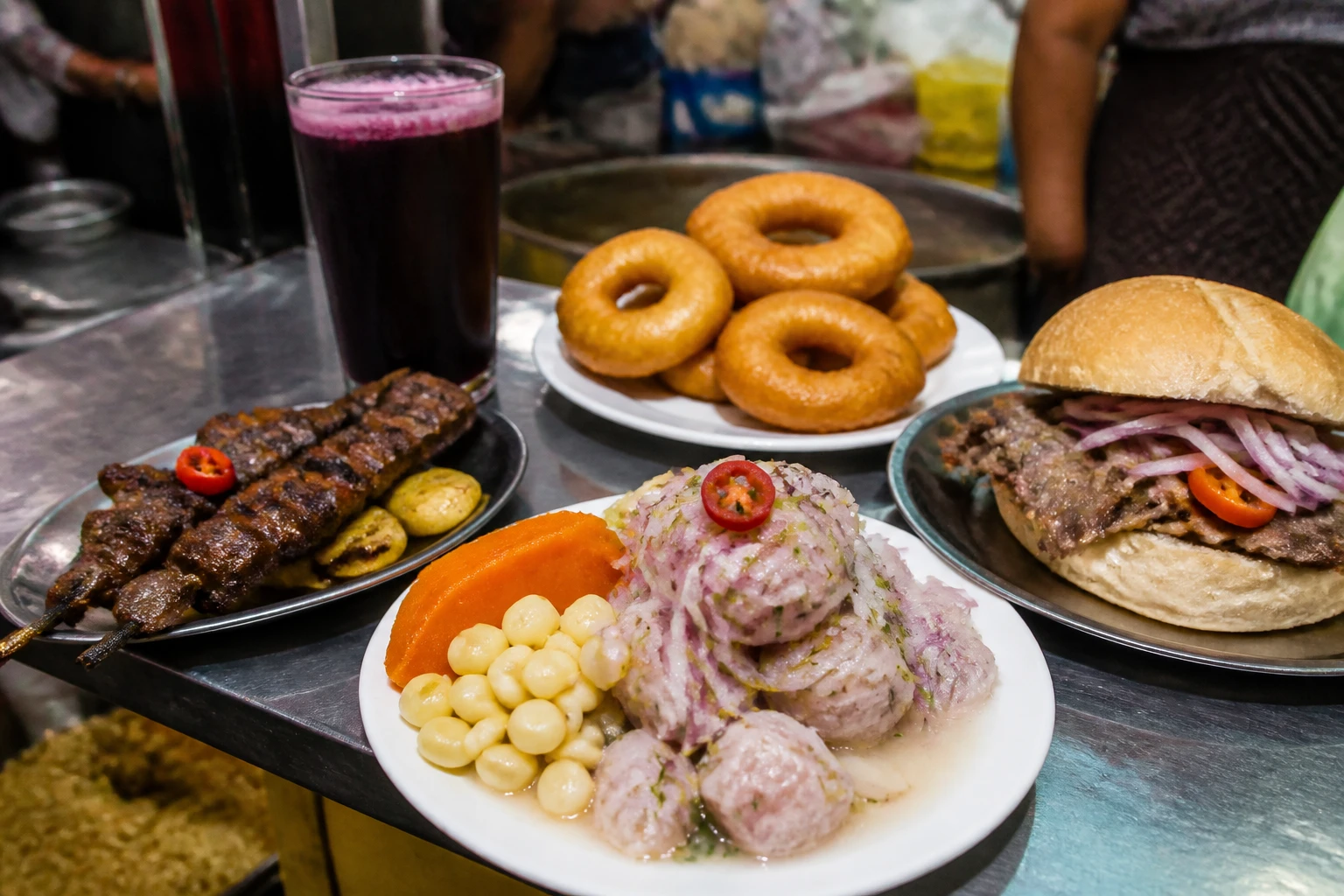 Assorted foods served on a Lima tasting tour