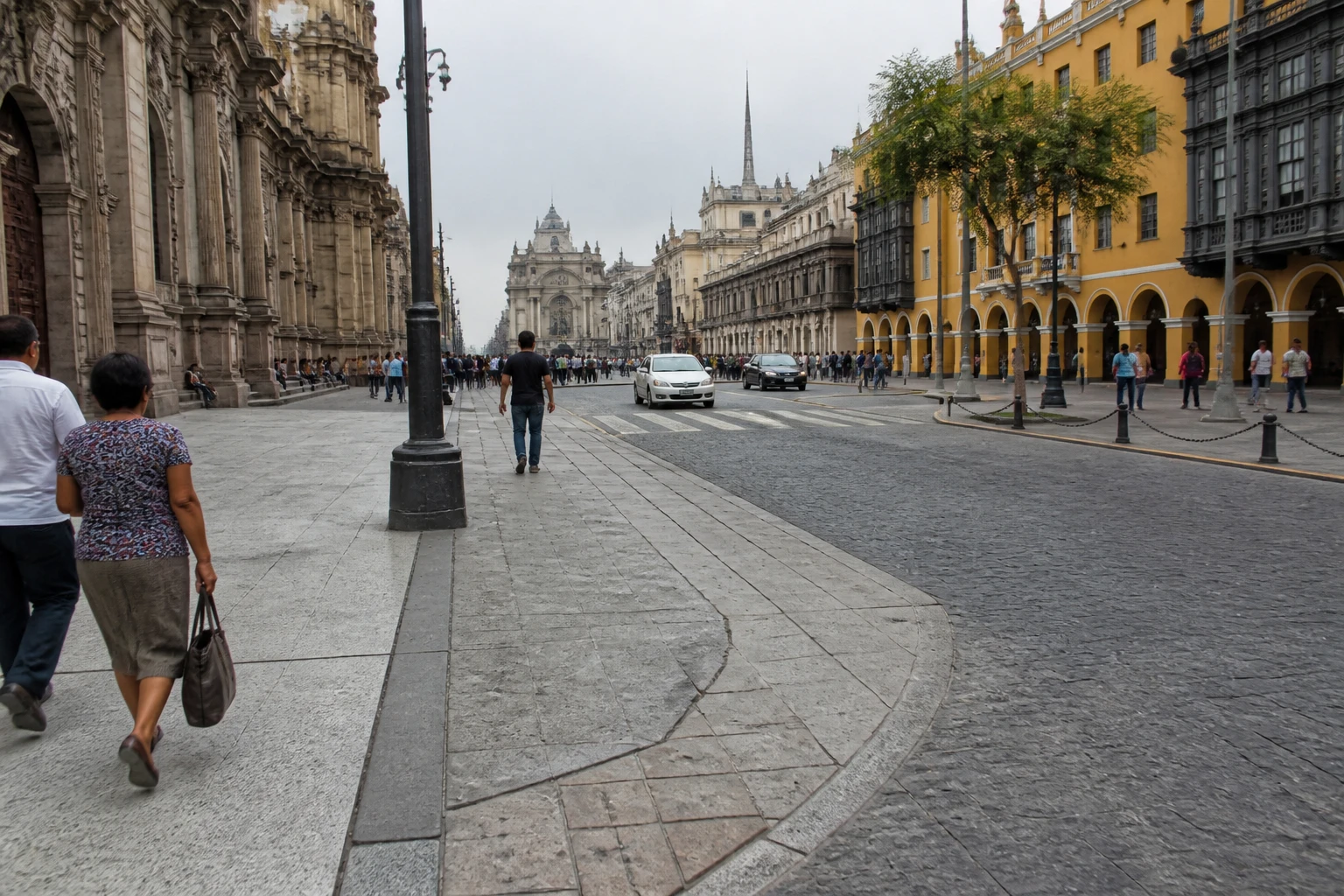 Street and pedestrian conditions in Lima’s historic centre