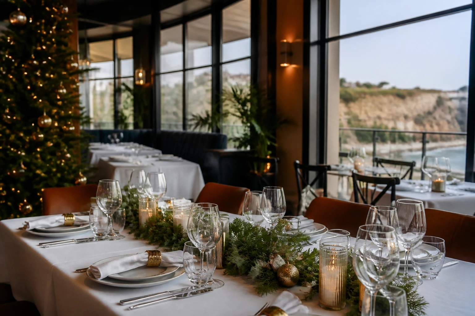 Holiday meal table prepared in Lima