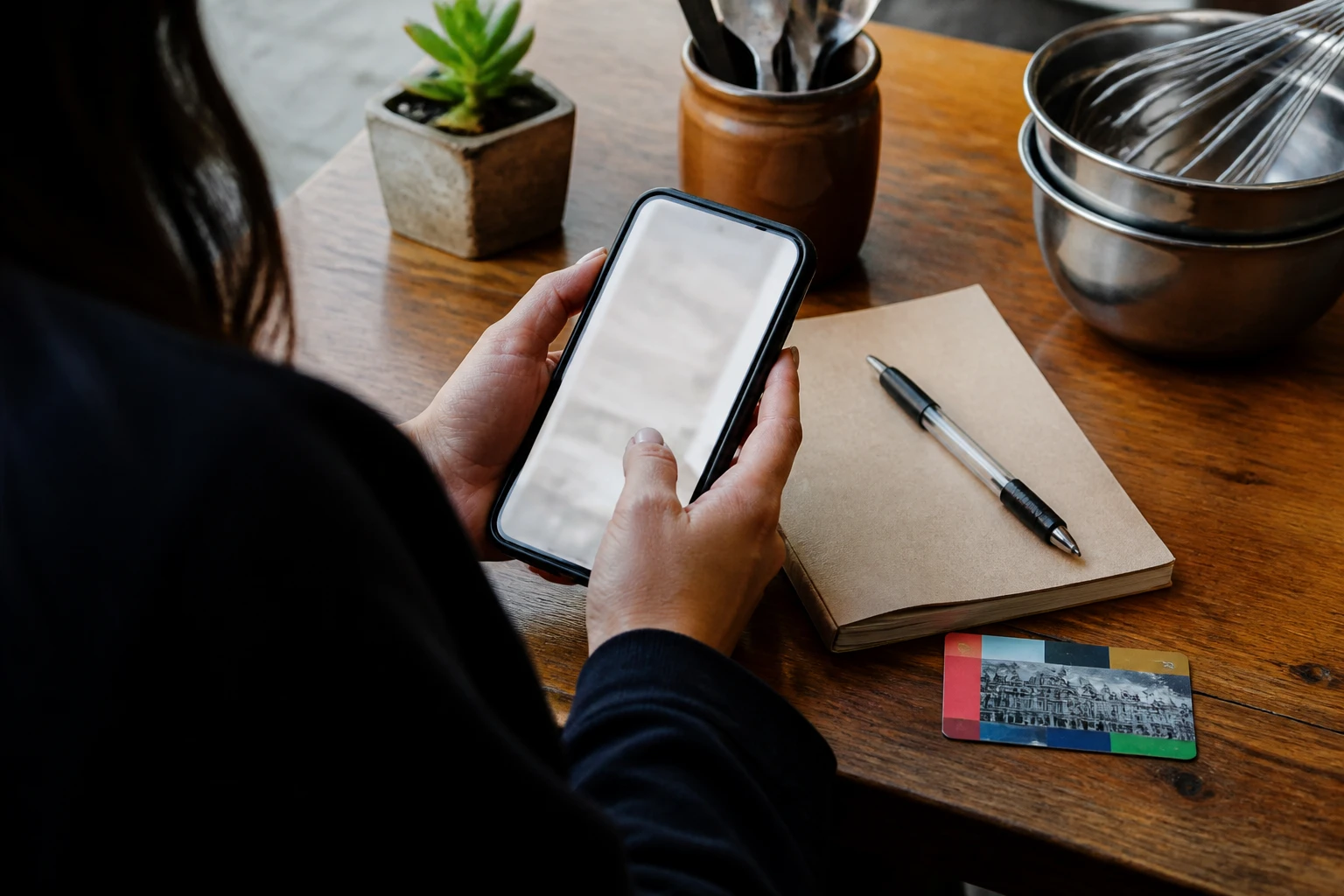 Traveler checking cooking class details before booking
