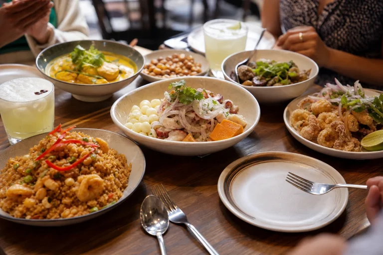 A shared meal at a Lima restaurant for a food-focused weekend