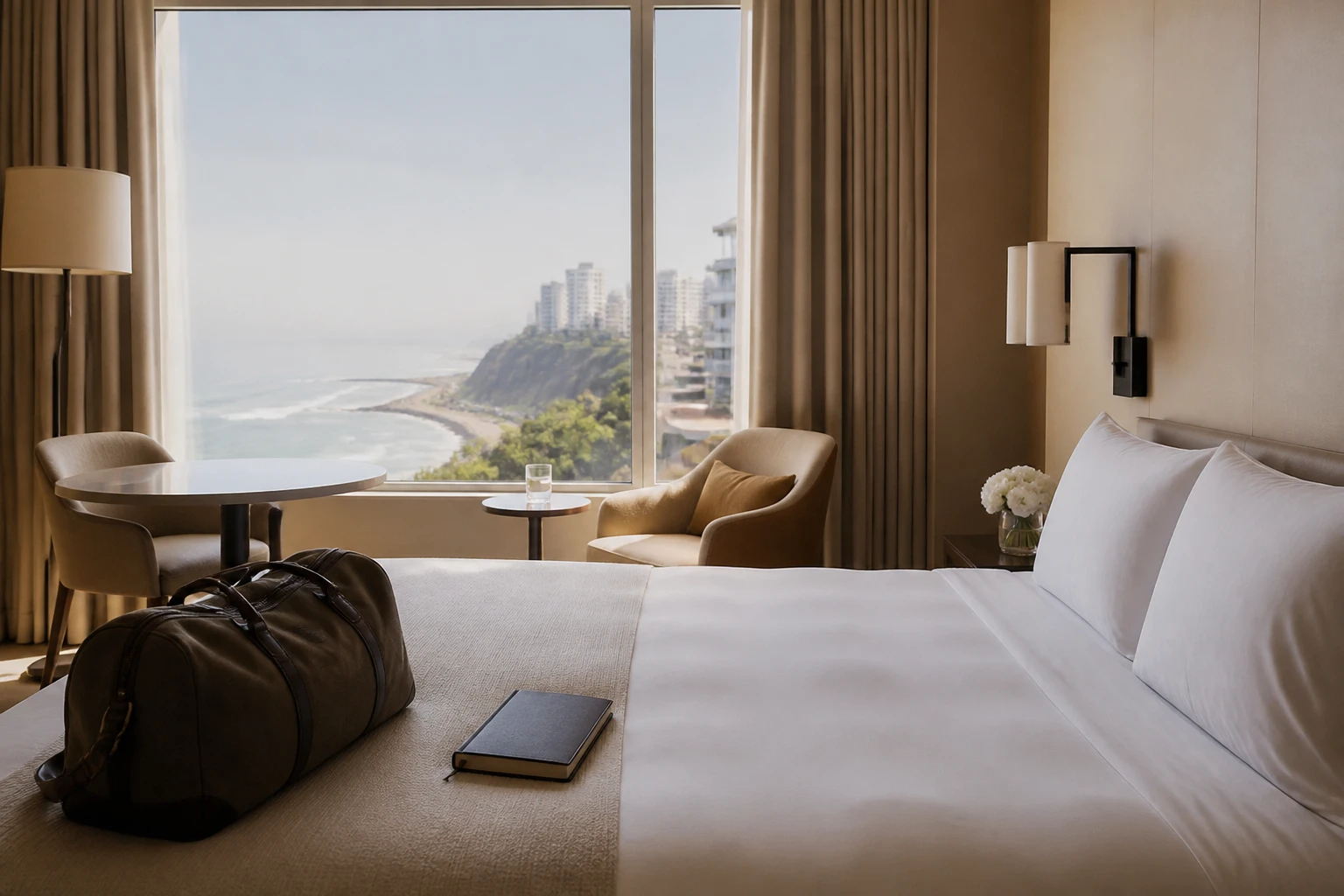 Comfortable hotel room prepared for a Lima city stay