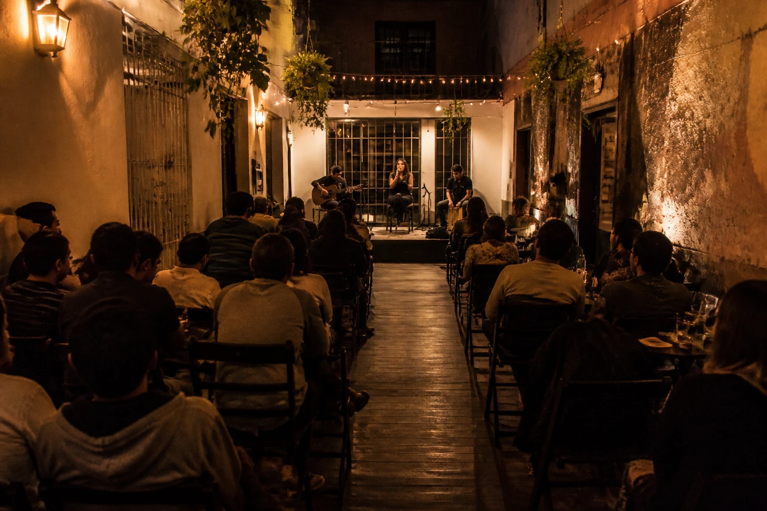 Small live music event in Barranco, Lima