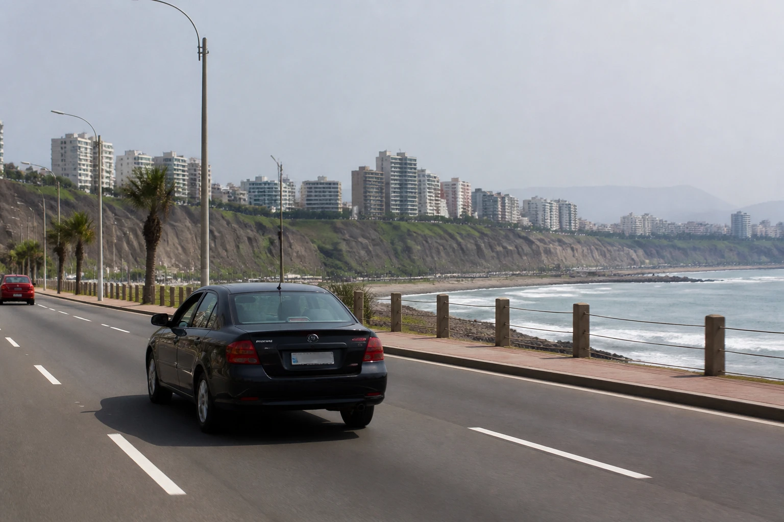 Coastal road along Lima's Costa Verde