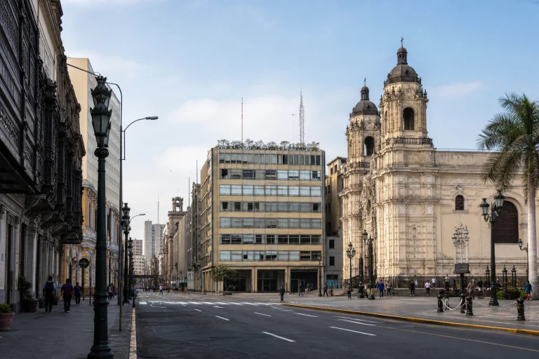 Urban streetscape in Lima for a weekend city break