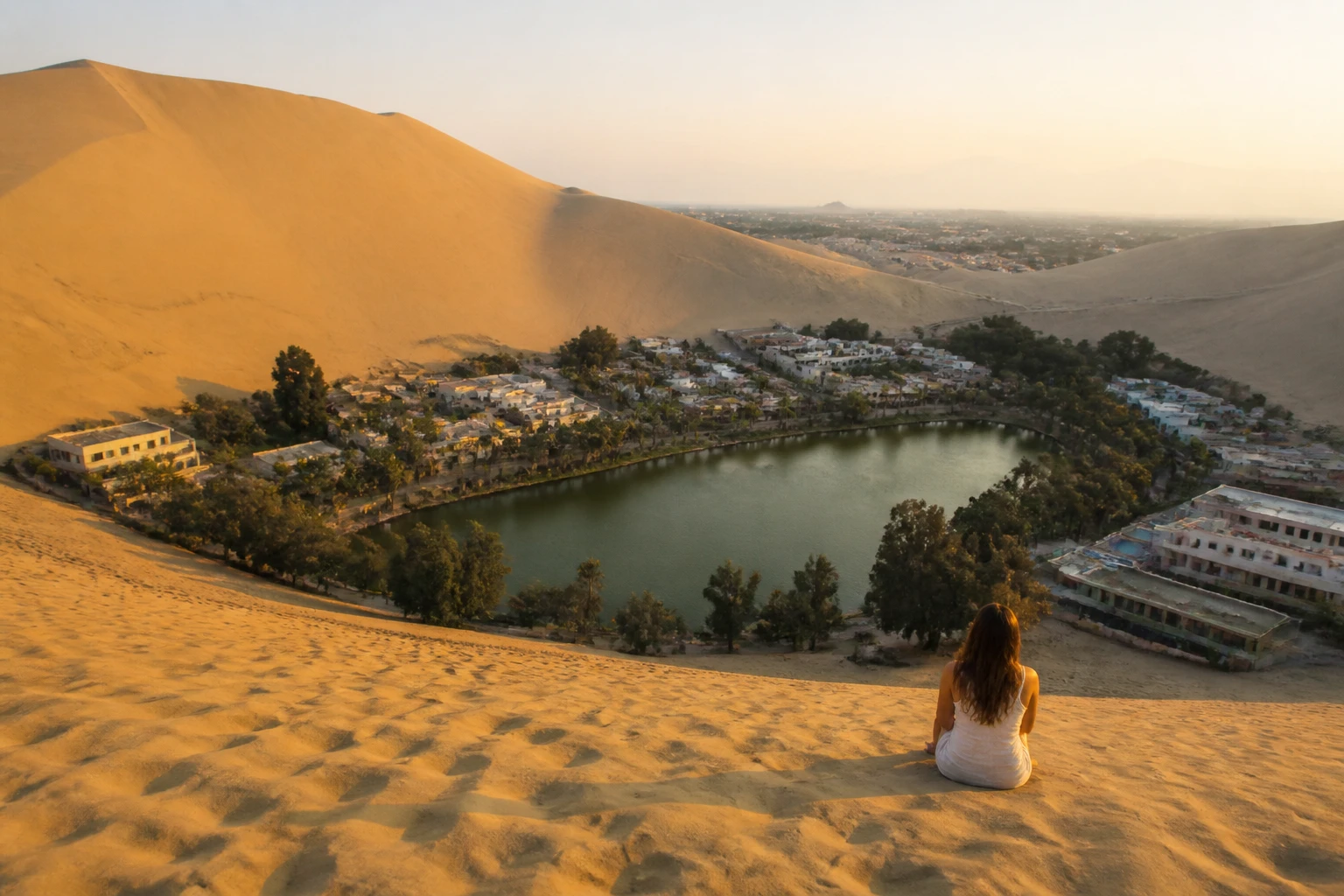 Huacachina natural oasis in Peru's Ica region