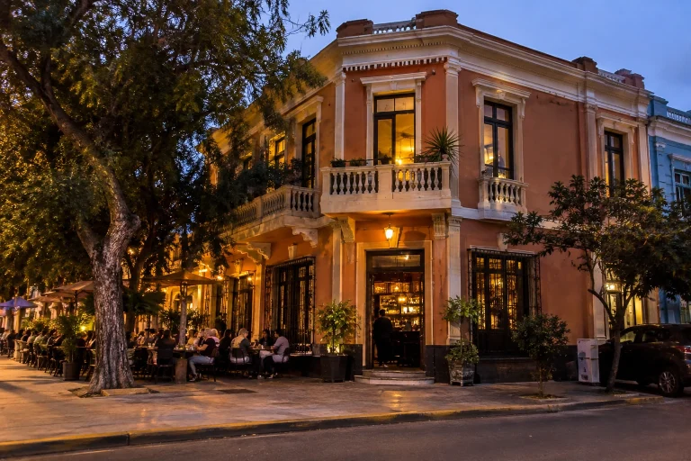Exterior of Ayahuasca Restobar in a restored historic mansion in Barranco